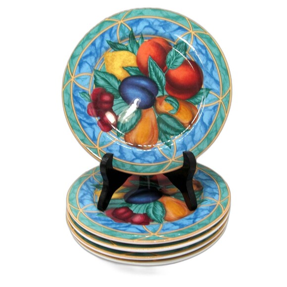 Victoria & Beale Forbidden Fruit Salad Dessert Plates Bundle of 5 - Picture 1 of 12